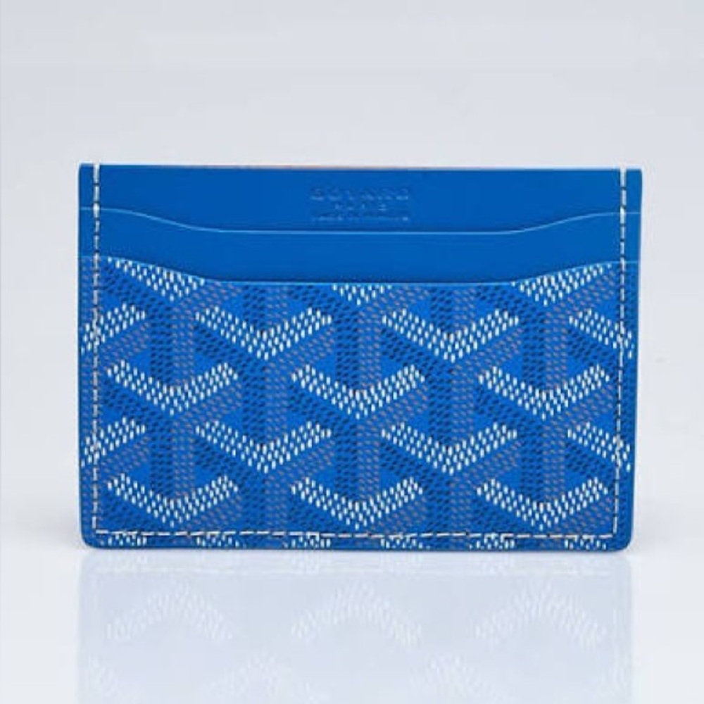 NWT Goyardine Saint Sulpice Card Holder Sky Blue